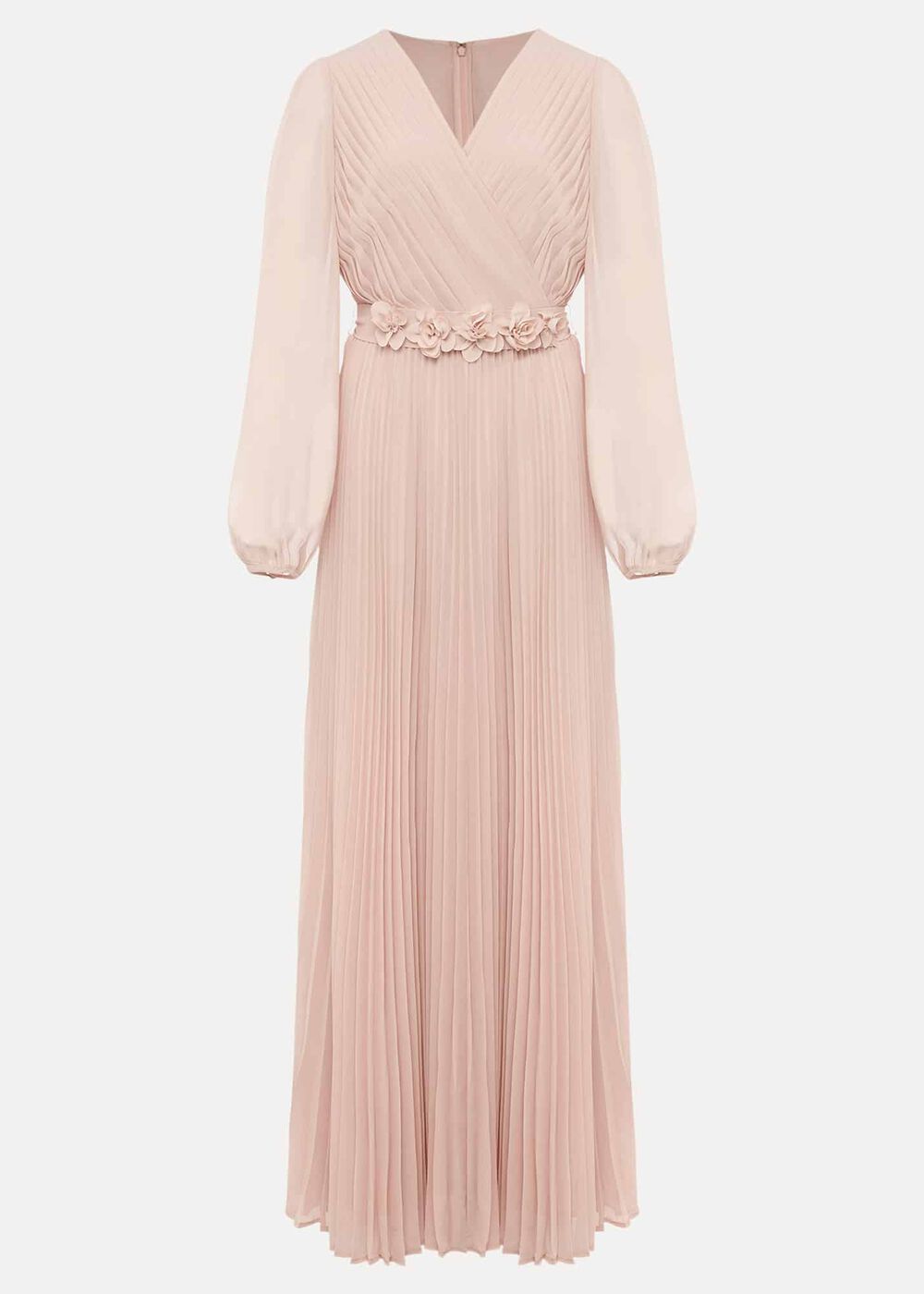 Alecia Pleated Chiffon Maxi Dress - Antique Rose
