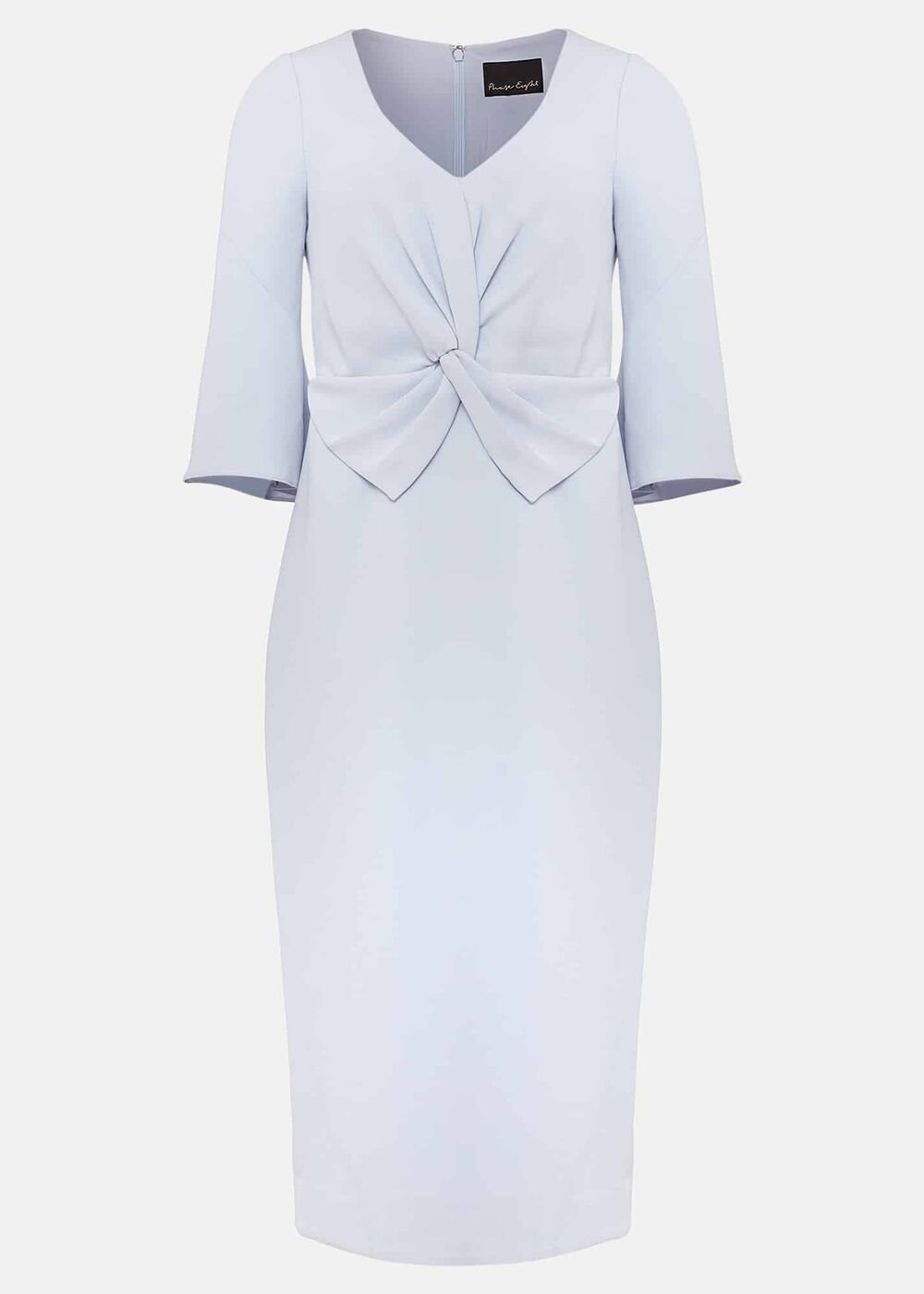 Layla Bow Detail Fitted Dress - Sky Blue