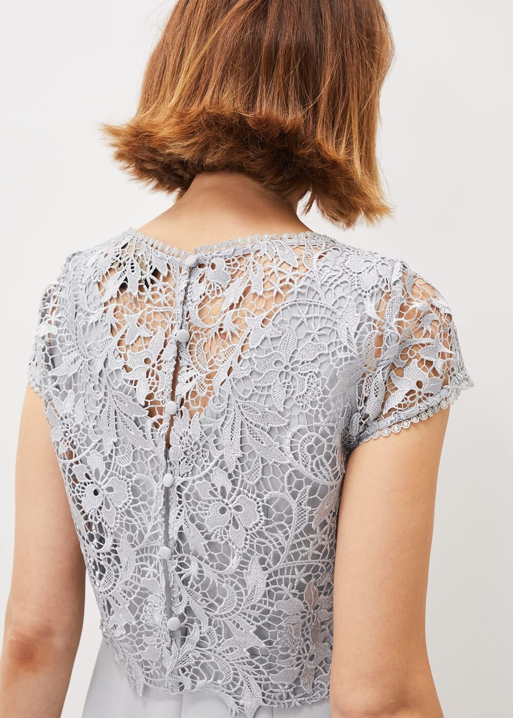 Alisha Double Layer Lace Peplum Dress - Mineral