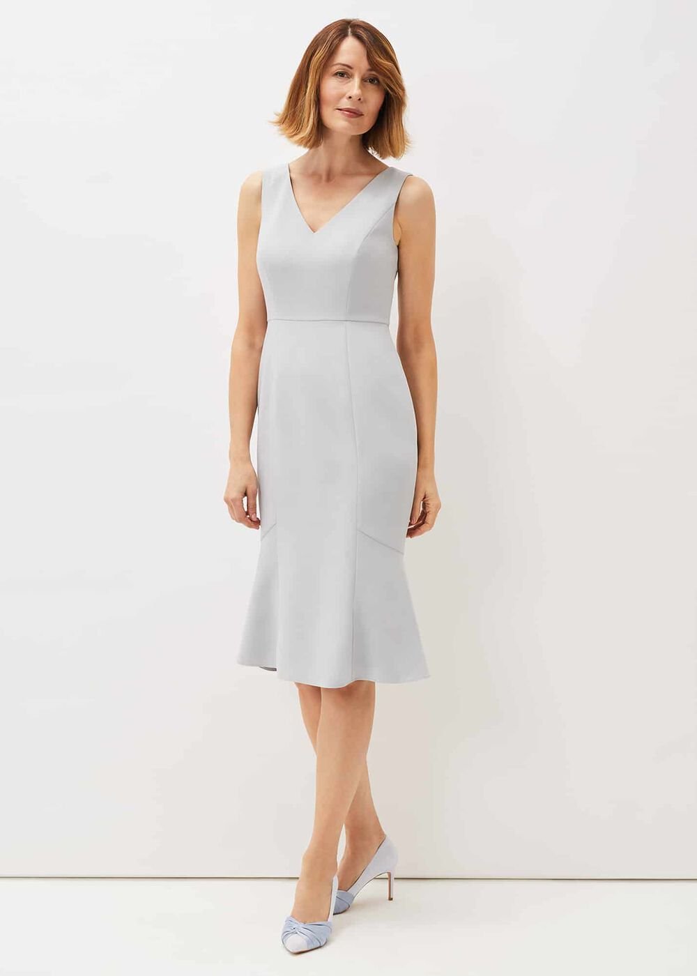 Alisha Double Layer Lace Peplum Dress - Mineral