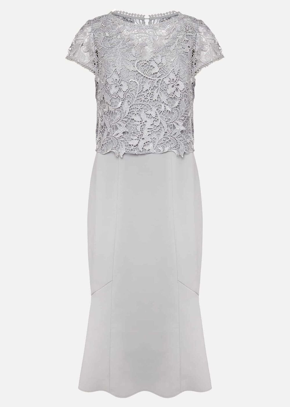 Alisha Double Layer Lace Peplum Dress - Mineral