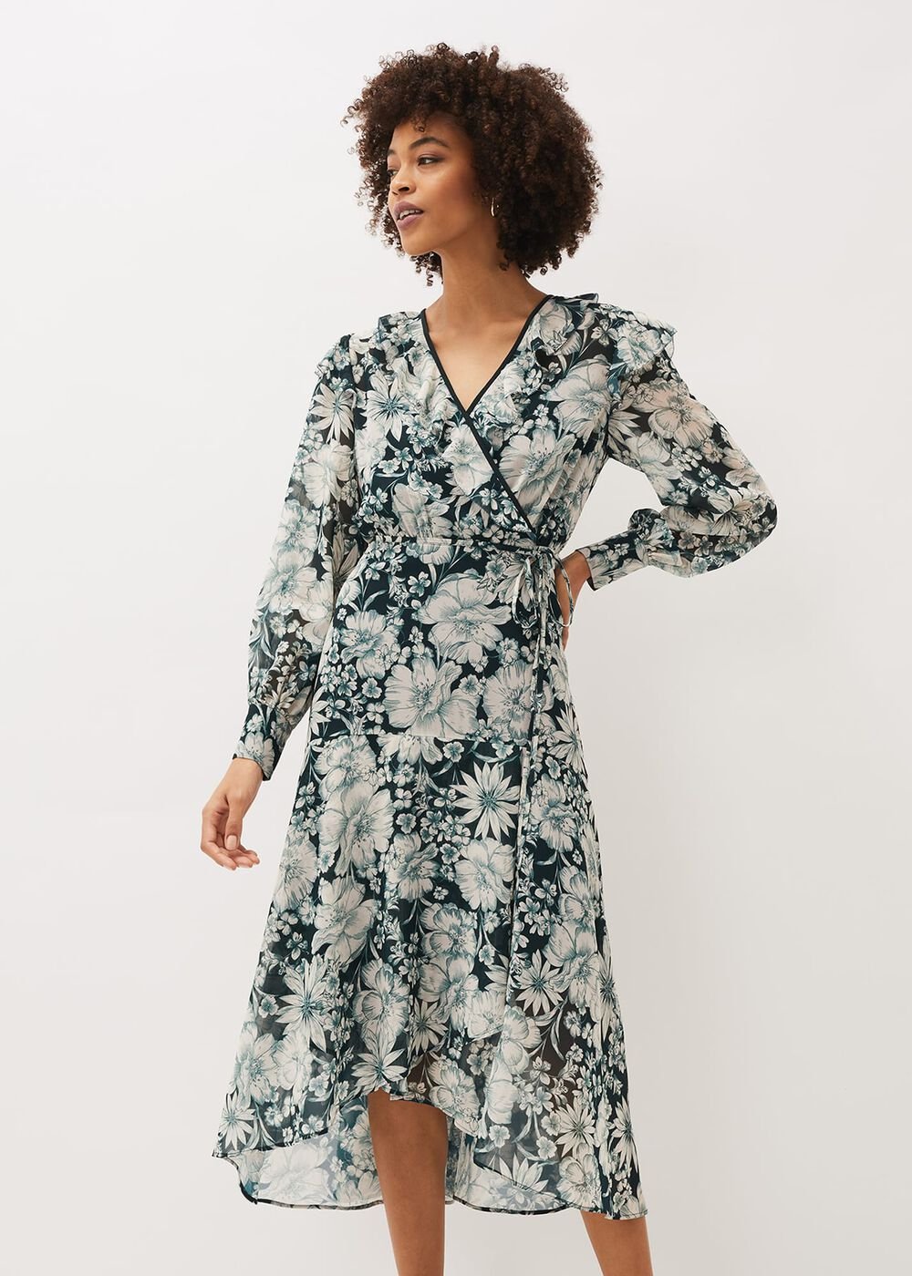 Indiana Floral Tiered Dress - Pine