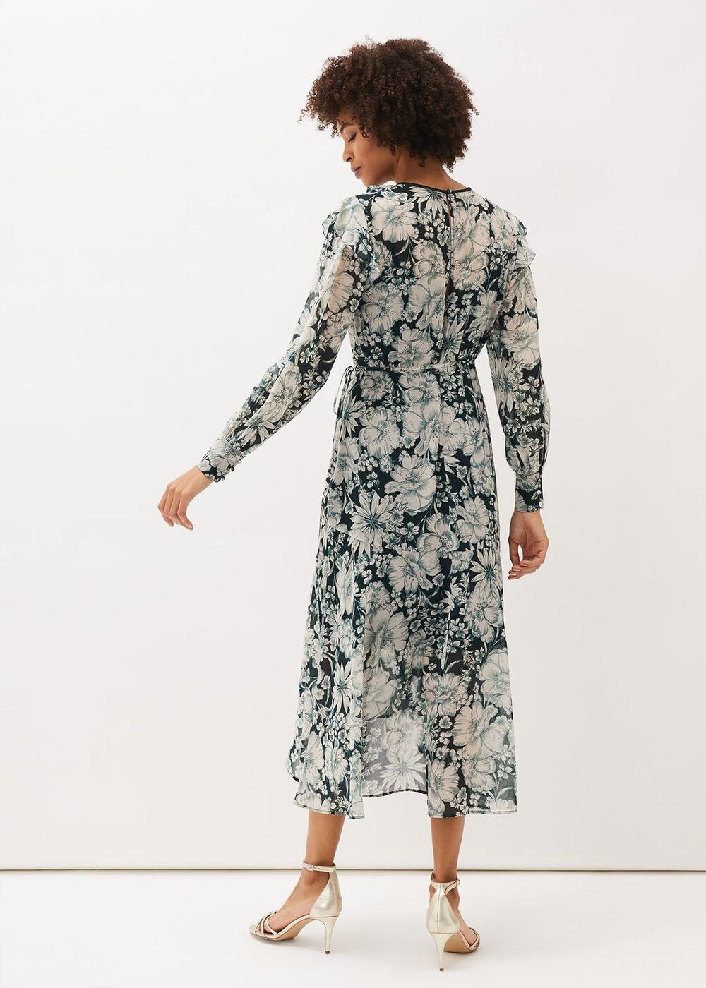 Indiana Floral Tiered Dress - Pine