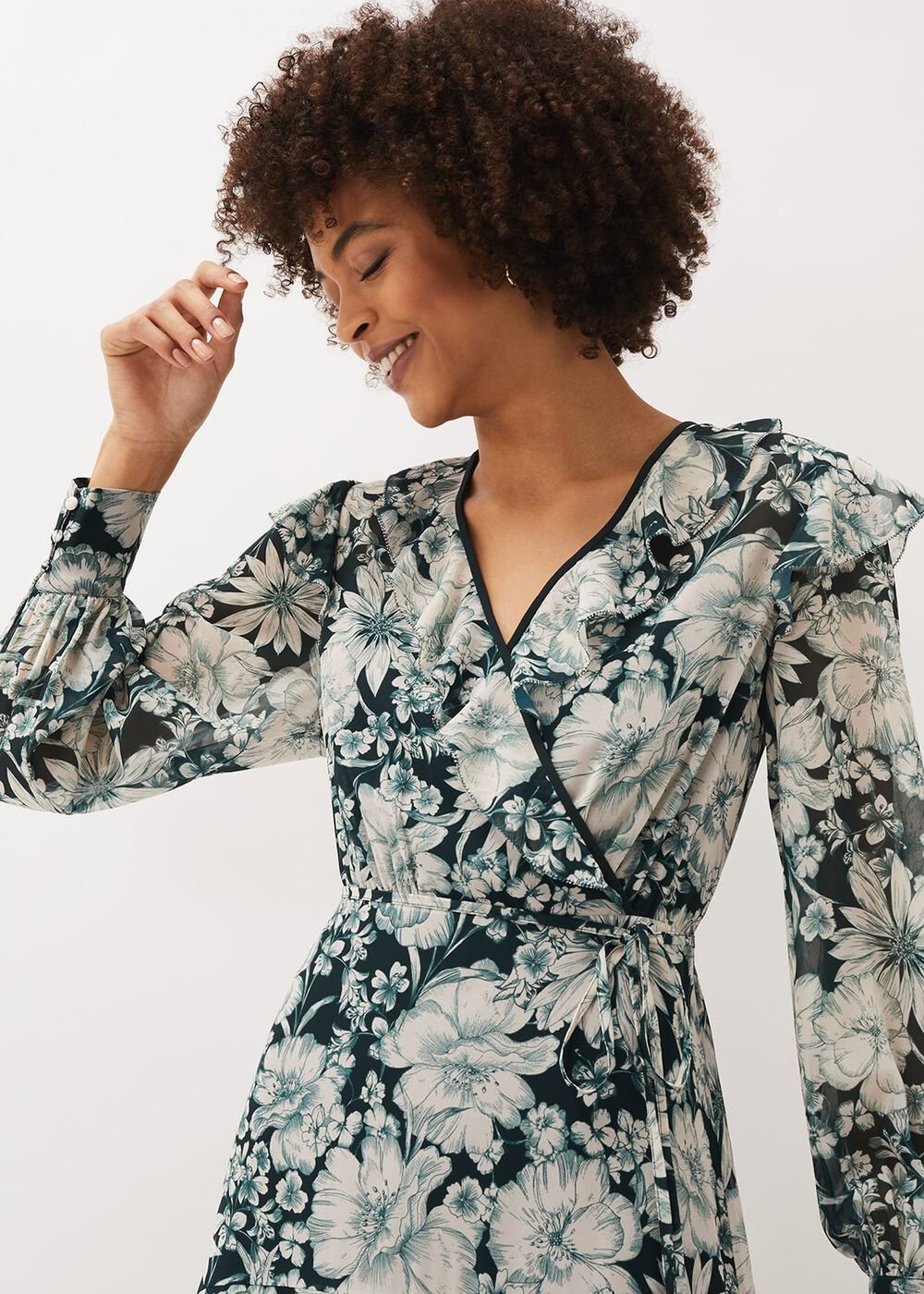 Indiana Floral Tiered Dress - Pine