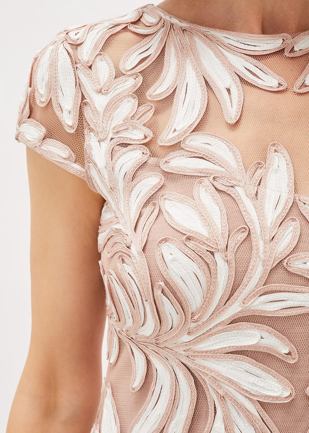 Anastasia Tapework Lace Dress - Antique Rose
