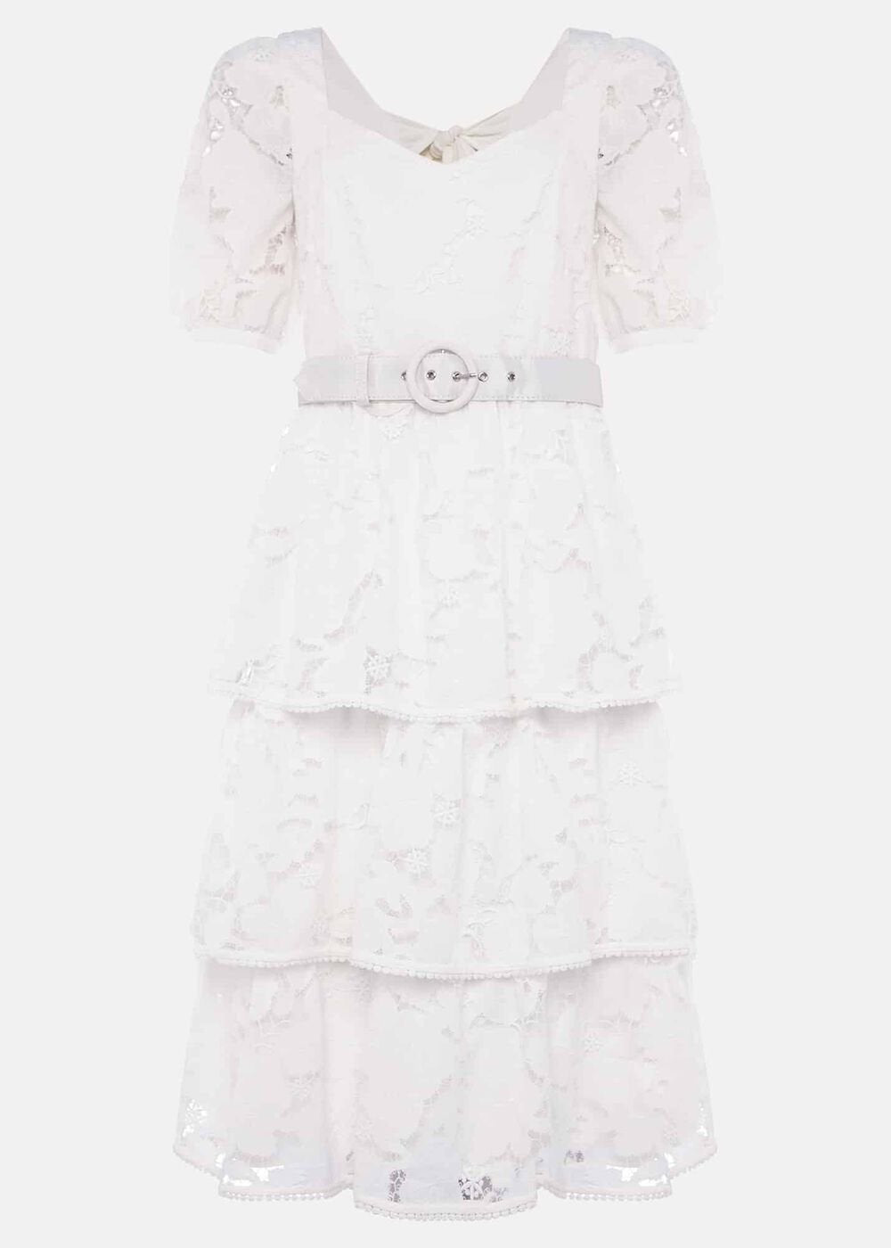 Elyse Lace Tiered Wedding Dress - Ivory