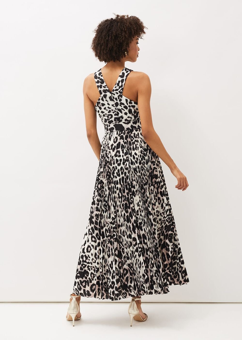 Chelsie Leopard Print Midaxi Dress - Multi-Coloured
