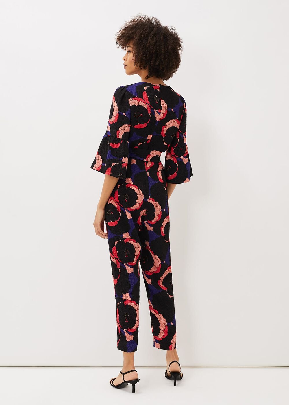 Darcey Floral Textured Tapered Jumpsuit - Multi-Coloured