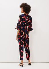 Darcey Floral Textured Tapered Jumpsuit - Multi-Coloured