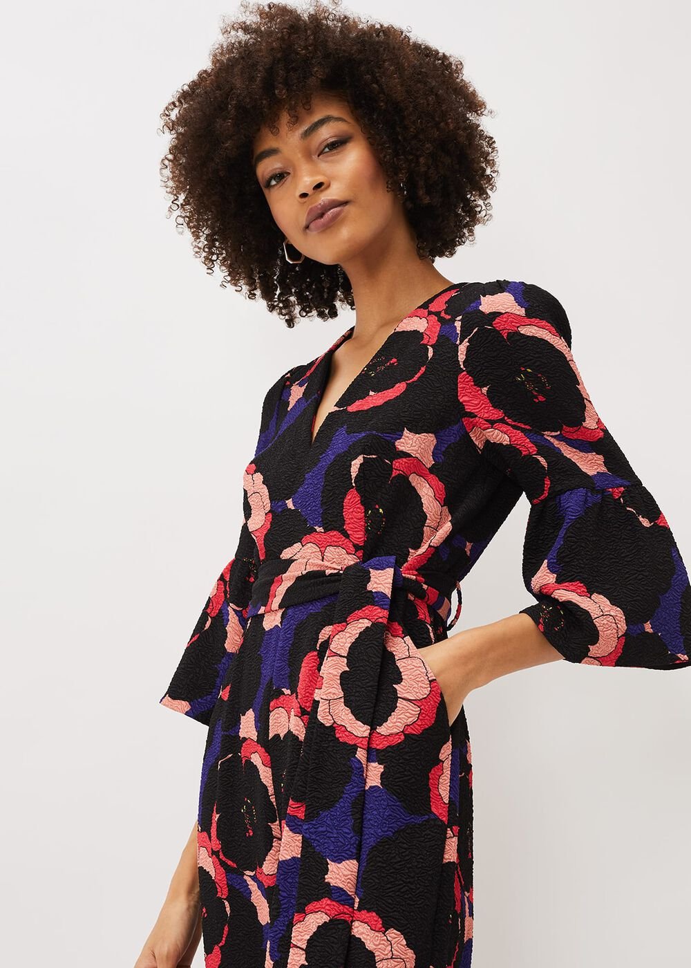 Darcey Floral Textured Tapered Jumpsuit - Multi-Coloured