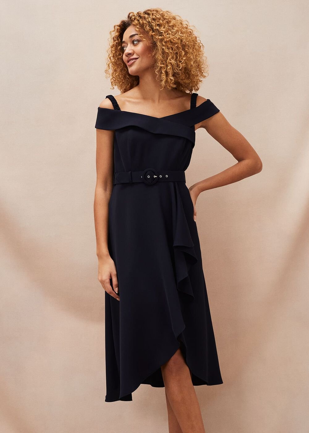 Ashleigh Bardot Dress - Navy