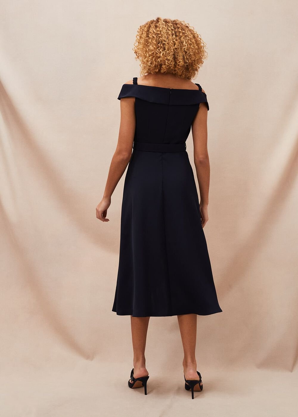 Ashleigh Bardot Dress - Navy