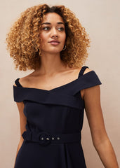 Ashleigh Bardot Dress - Navy