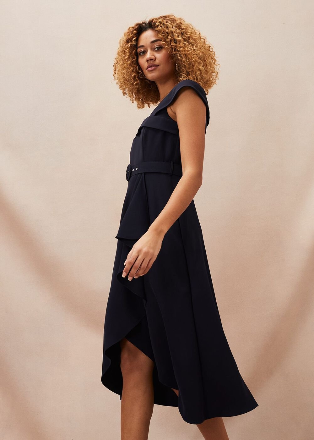 Ashleigh Bardot Dress - Navy