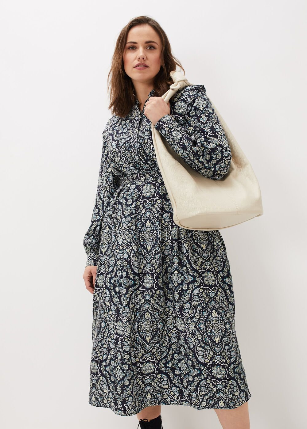 Polly Paisley Print Midi Dress - Multi-Coloured