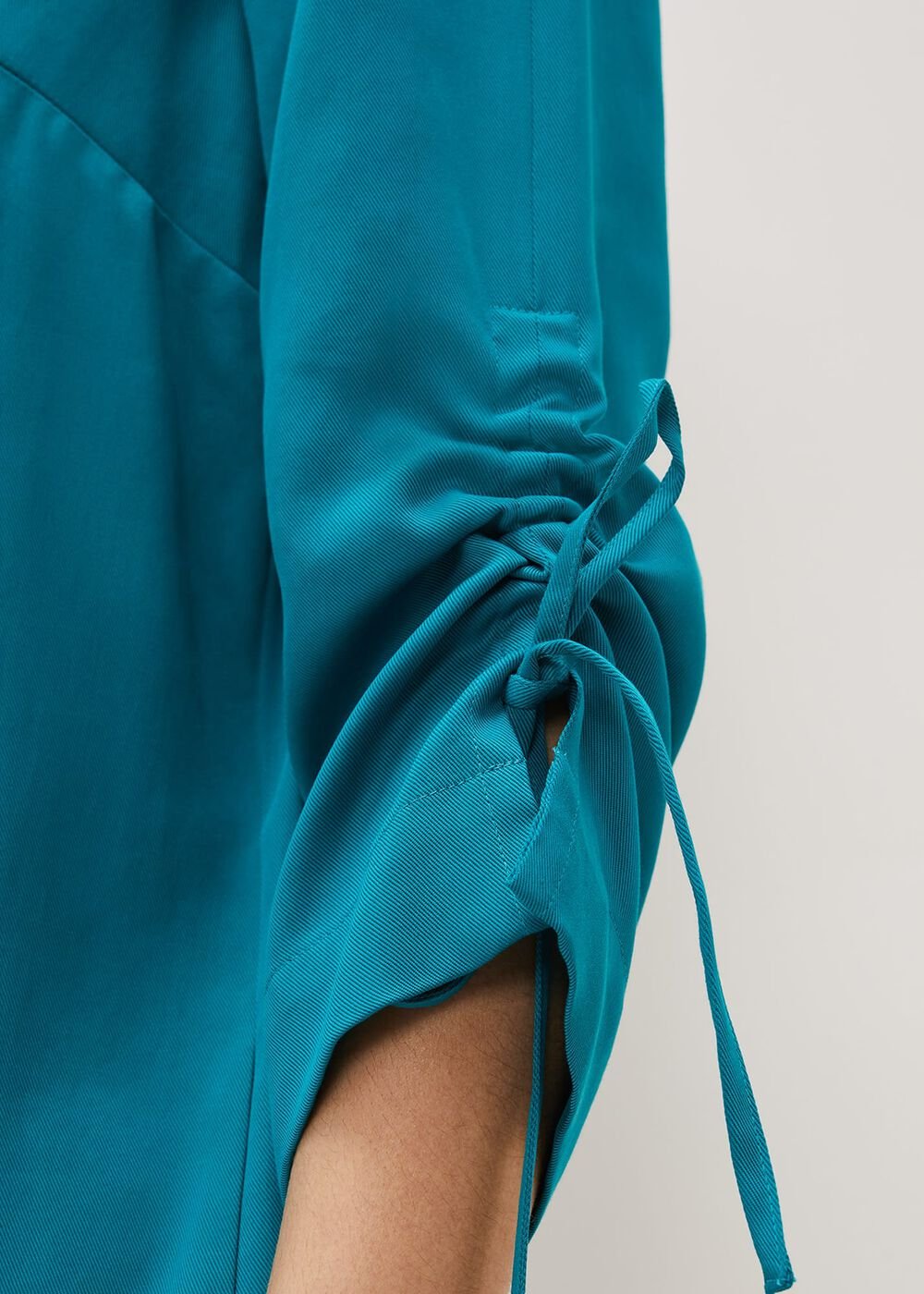 Ceiara Ruched Sleeve Tunic Dress - Teal
