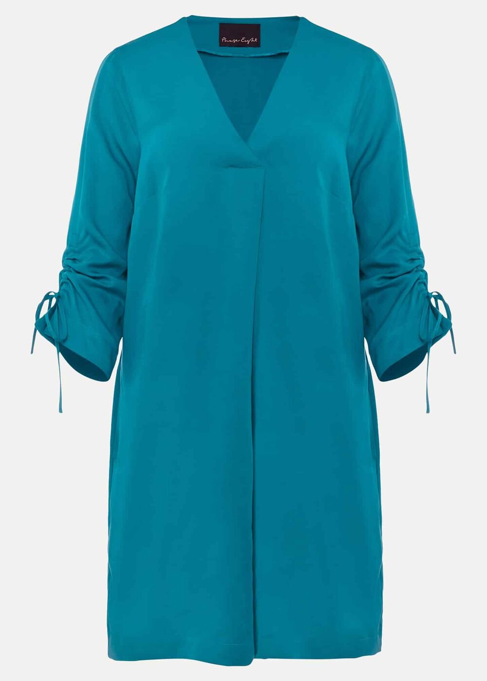 Ceiara Ruched Sleeve Tunic Dress - Teal