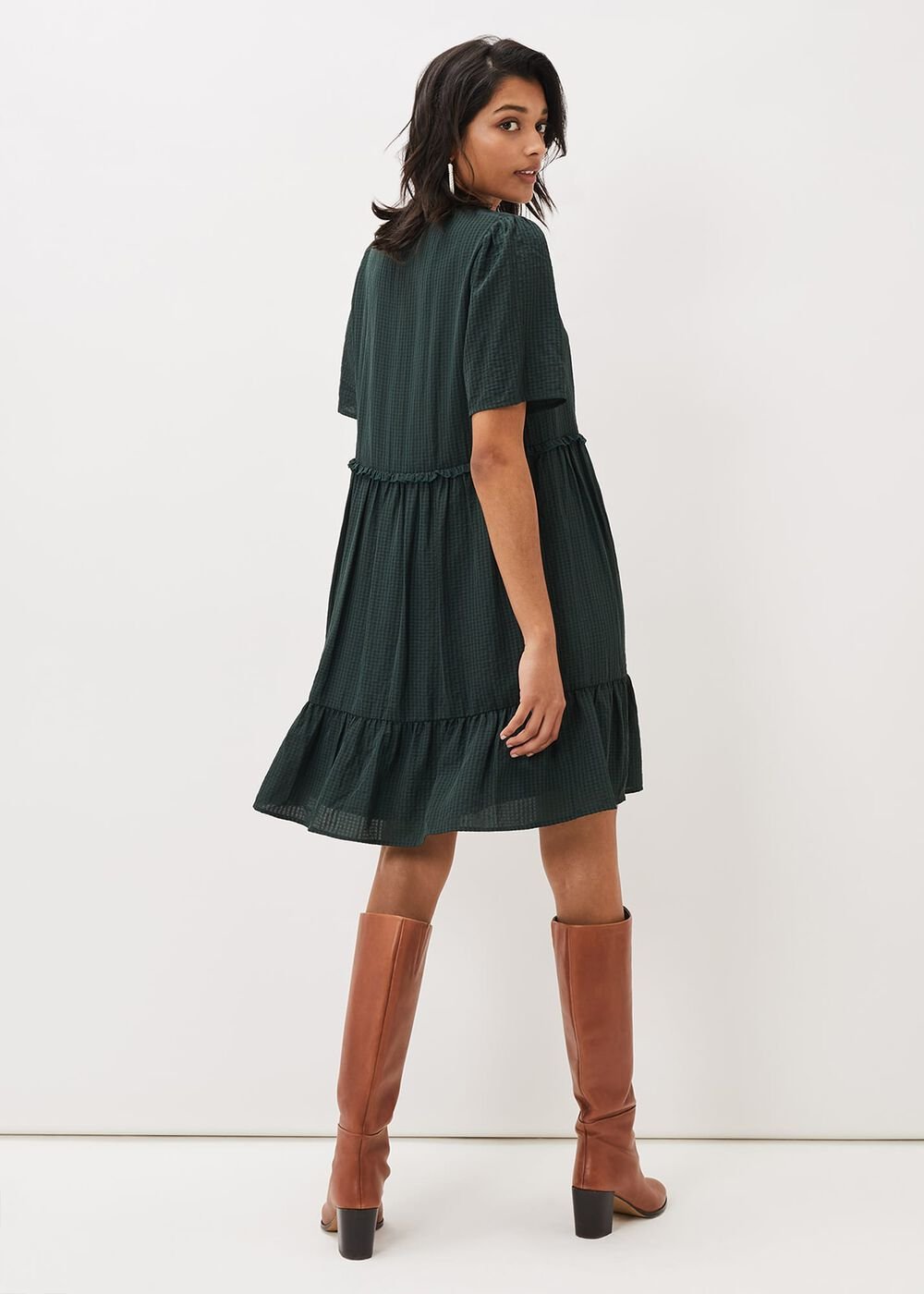 Likita Textured Swing Dress - Green