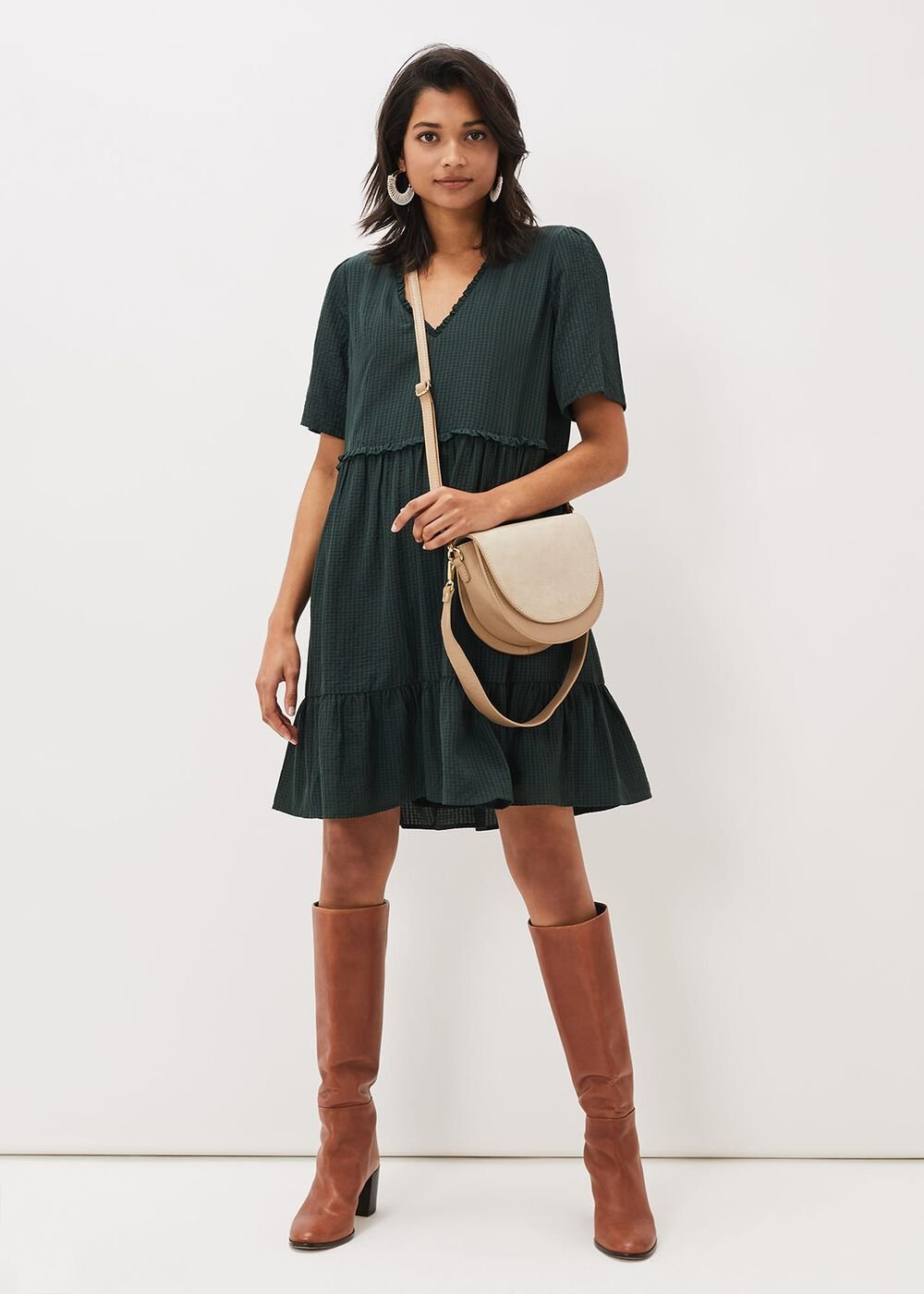 Likita Textured Swing Dress - Green