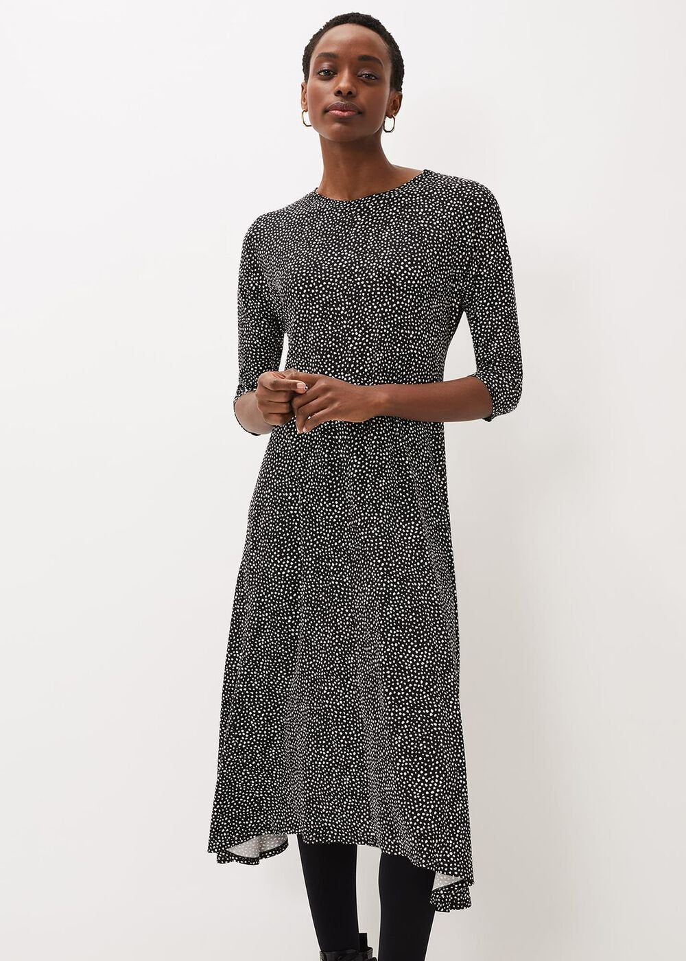 Paris Spot Print Dress - Multi-Coloured