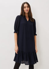 Aerin Textured Swing Dress - Navy