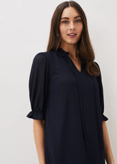 Aerin Textured Swing Dress - Navy