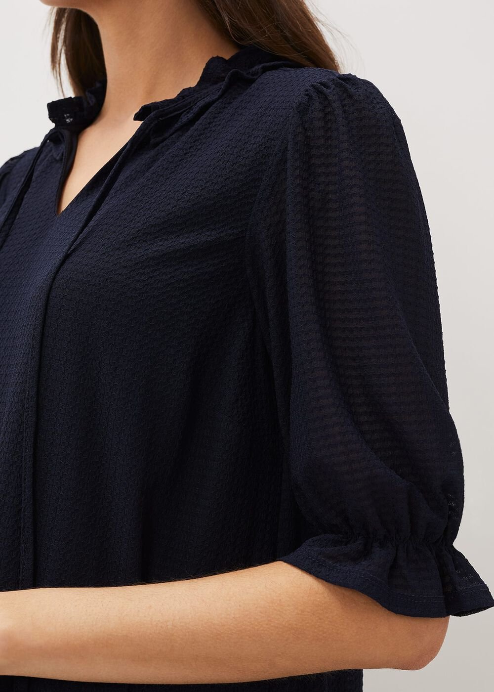 Aerin Textured Swing Dress - Navy
