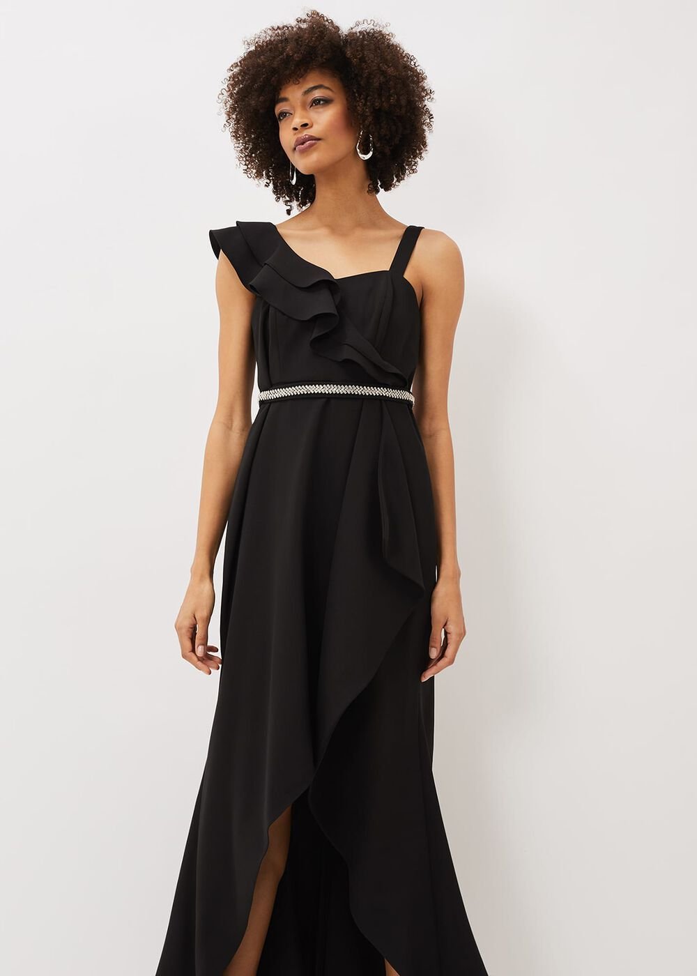 Patsie Elipse Hem Maxi Dress - Black