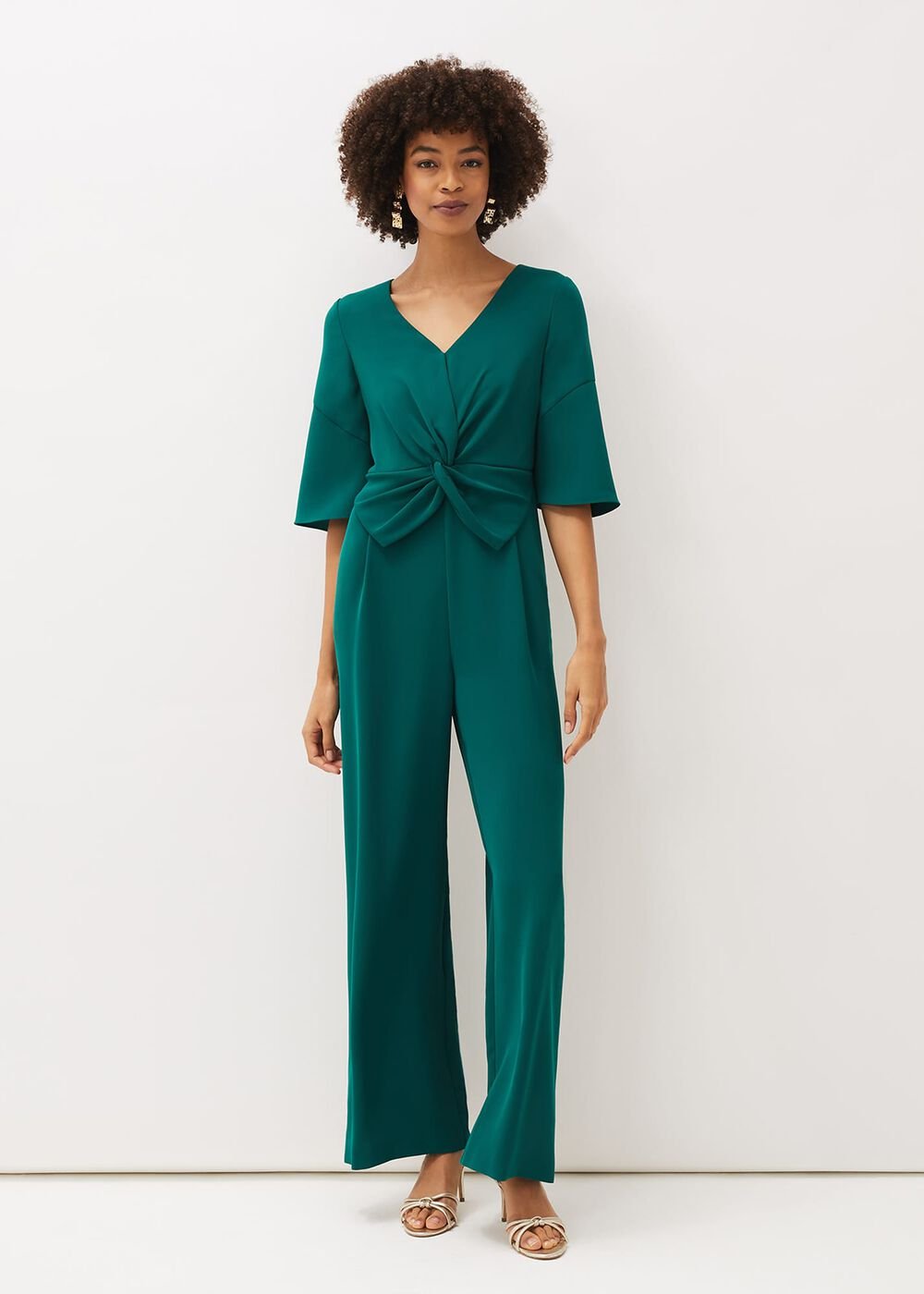 Layla Bow Jumpsuit - Emerald