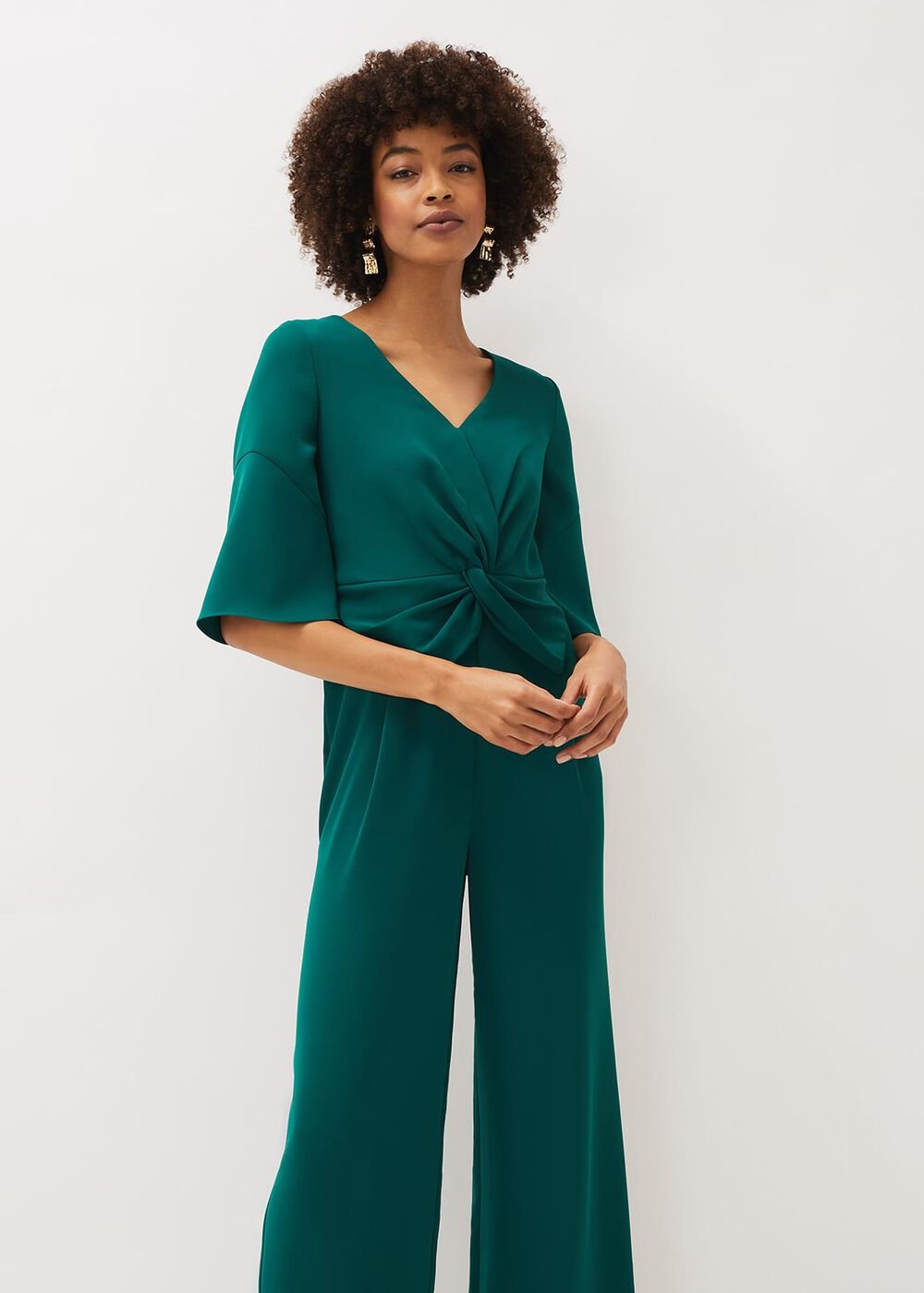 Layla Bow Jumpsuit - Emerald