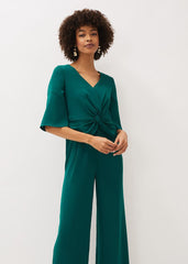 Layla Bow Jumpsuit - Emerald