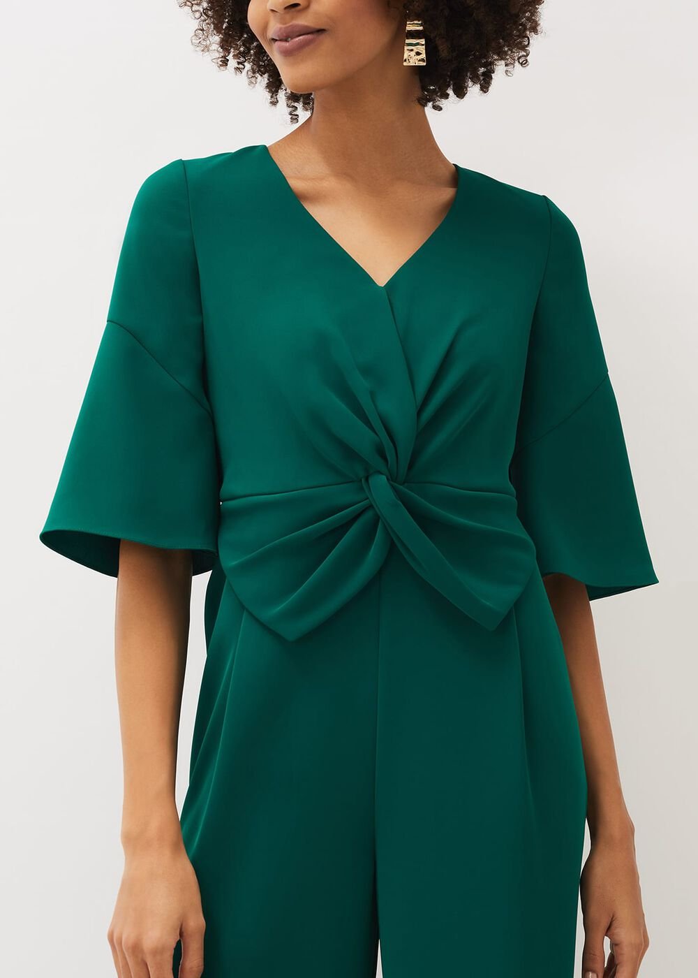 Layla Bow Jumpsuit - Emerald