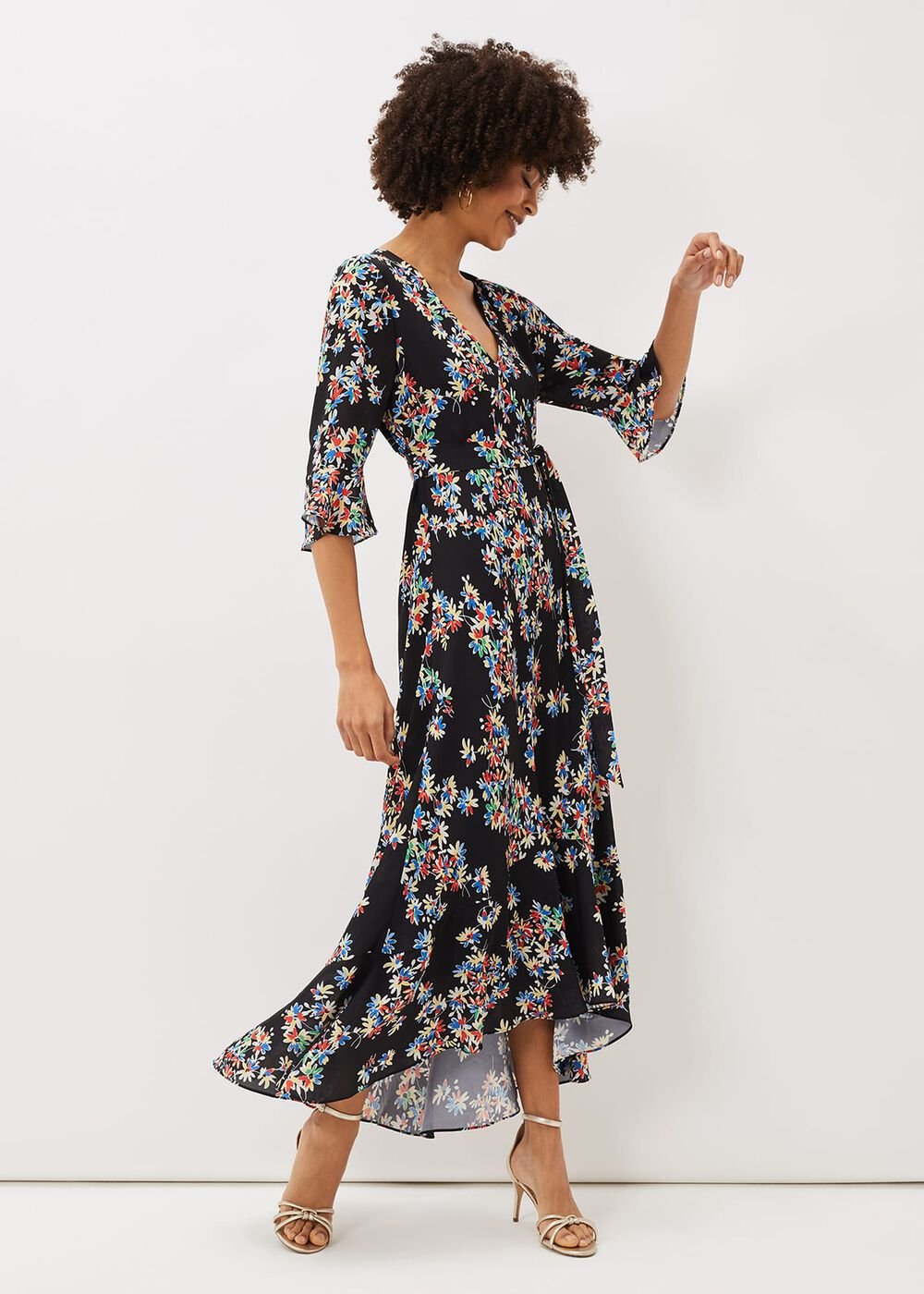 Emmaline Floral Maxi Dress - Black/Multi