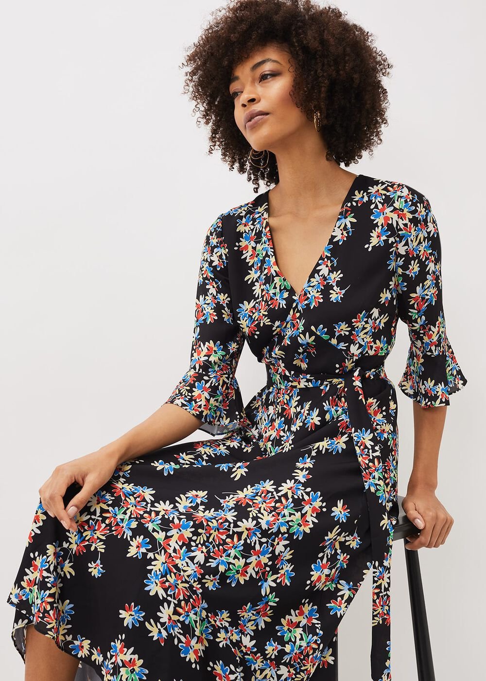 Emmaline Floral Maxi Dress - Black/Multi