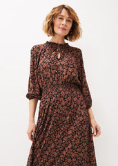 Phillipa Floral Midaxi Dress - Black/Tan