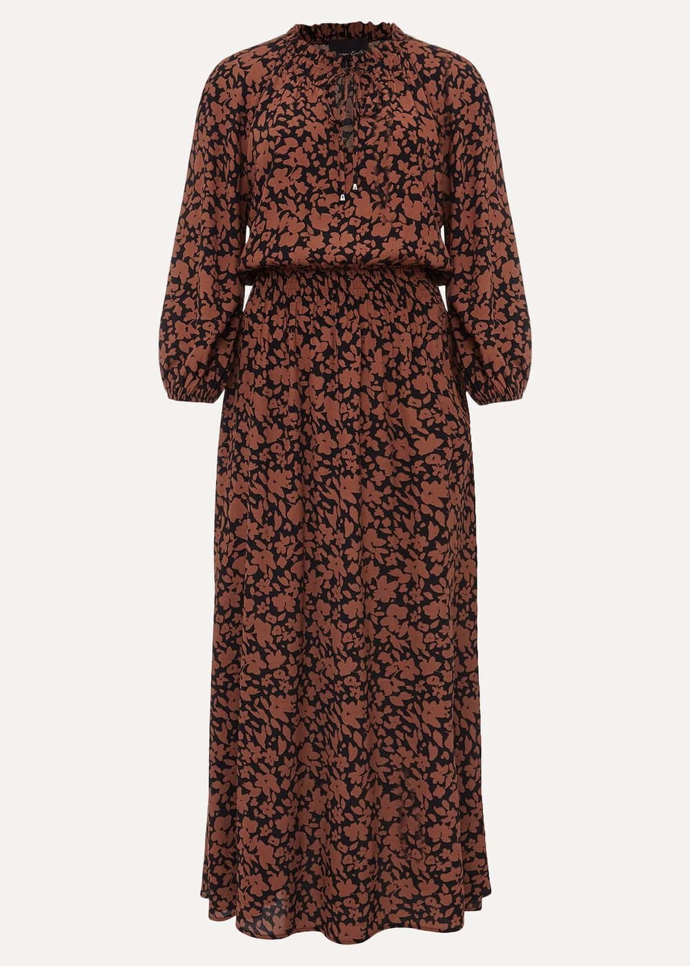 Phillipa Floral Midaxi Dress - Black/Tan