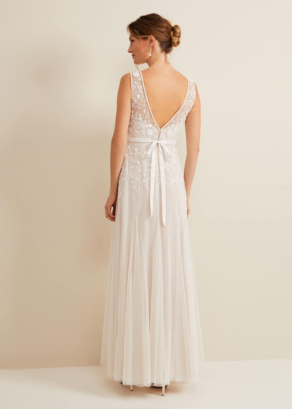 Annalise Beaded Wedding Dress - Porcelian