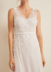 Annalise Beaded Wedding Dress - Porcelian