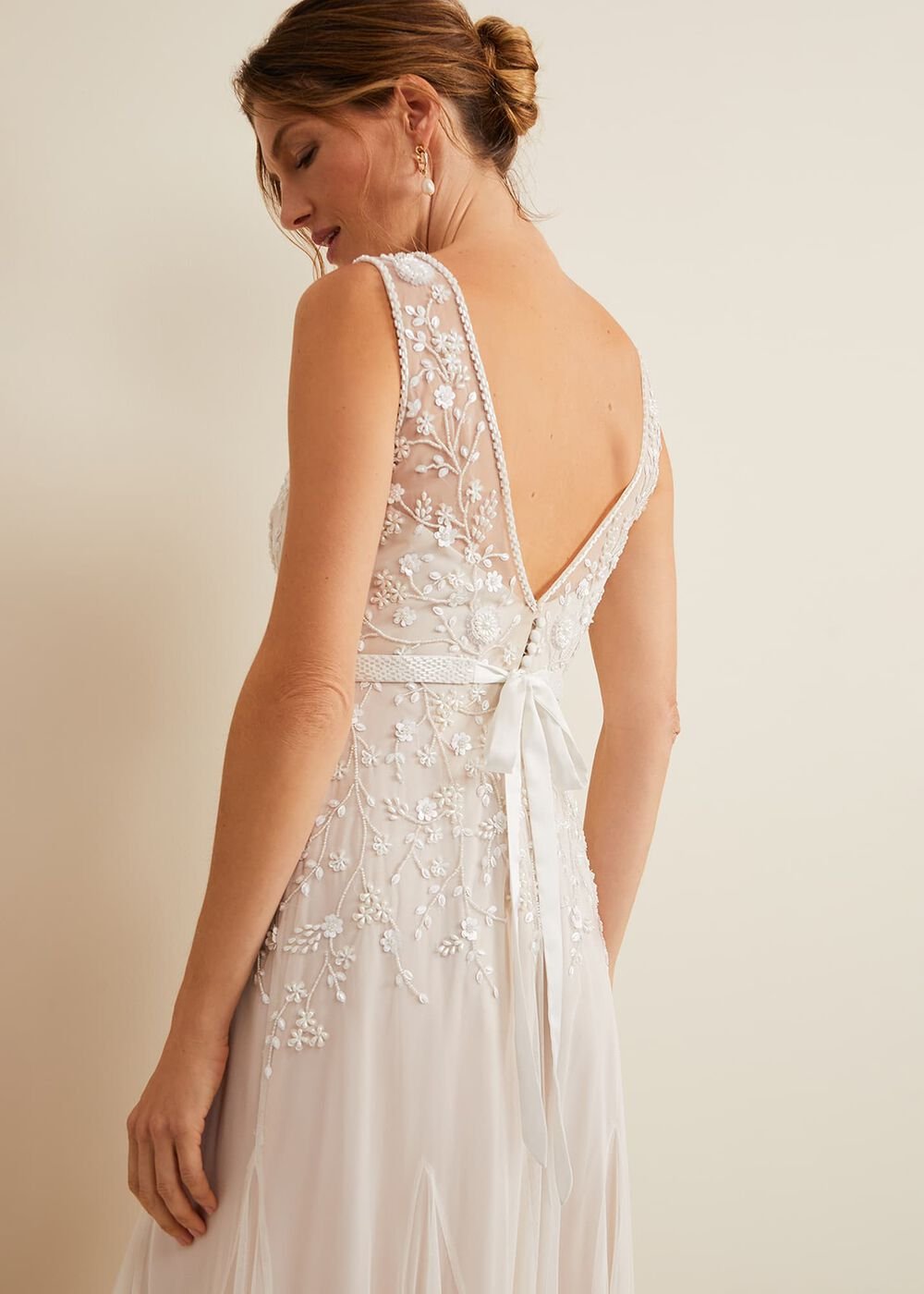 Annalise Beaded Wedding Dress - Porcelian
