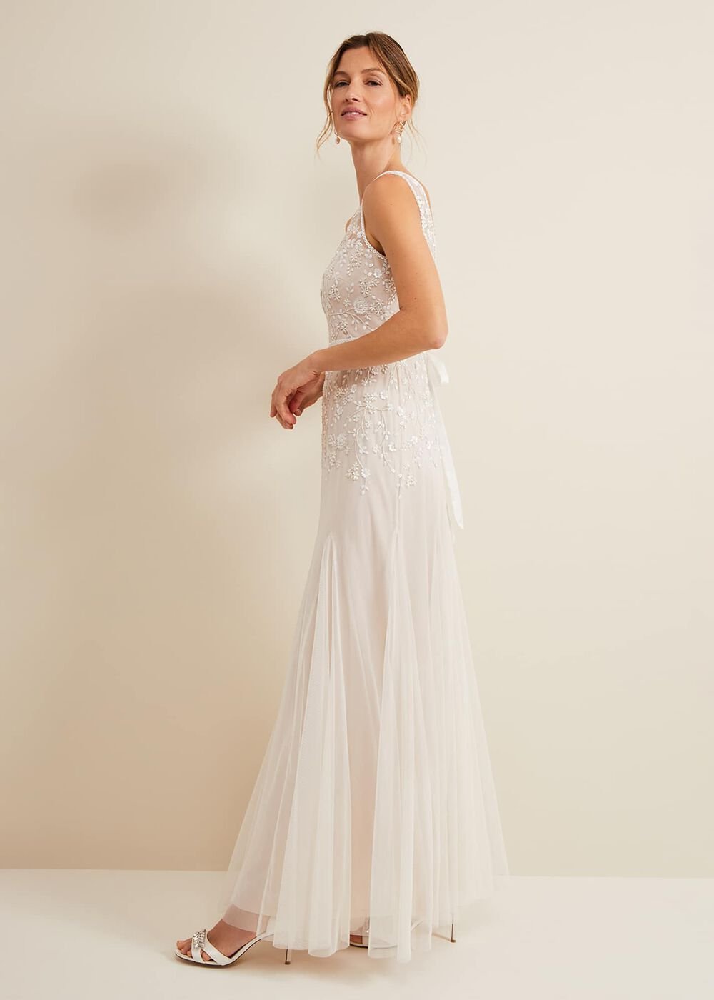 Annalise Beaded Wedding Dress - Porcelian