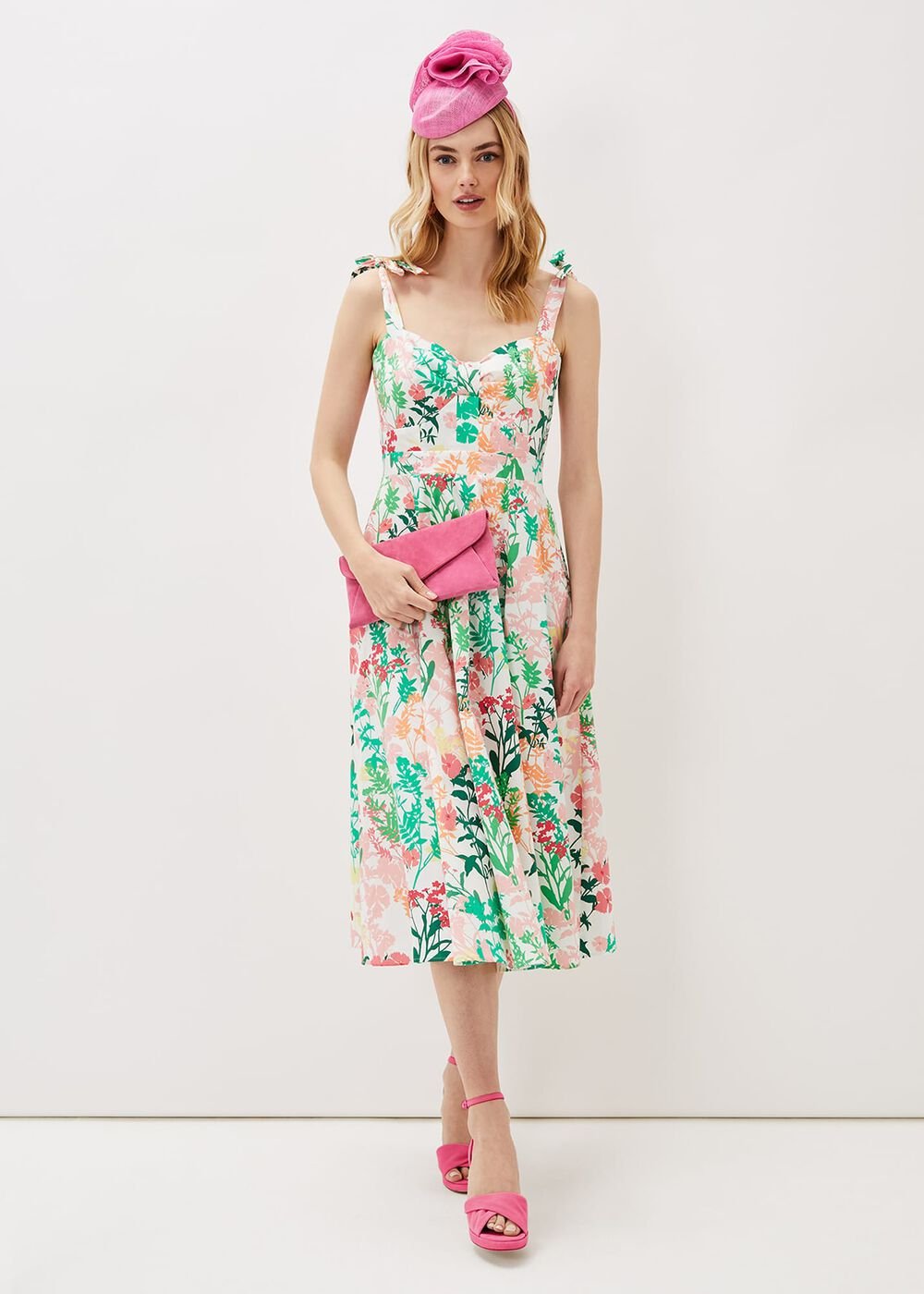 Joyce Printed Fit & Flare Dress - Ivory/Multi