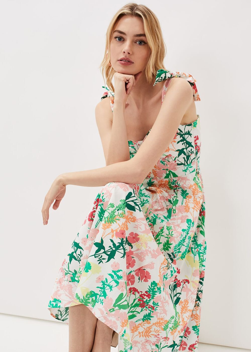 Joyce Printed Fit & Flare Dress - Ivory/Multi