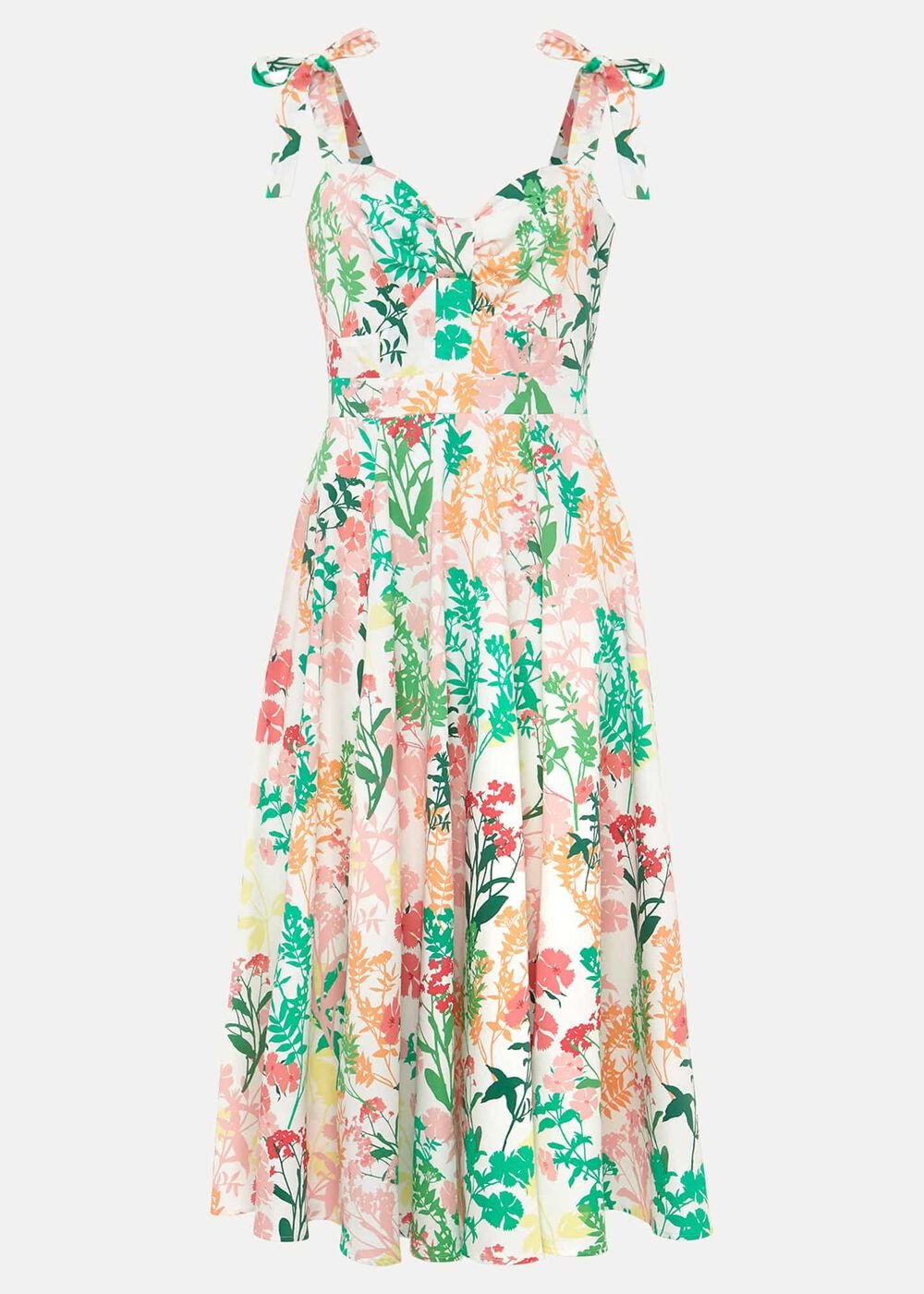 Joyce Printed Fit & Flare Dress - Ivory/Multi