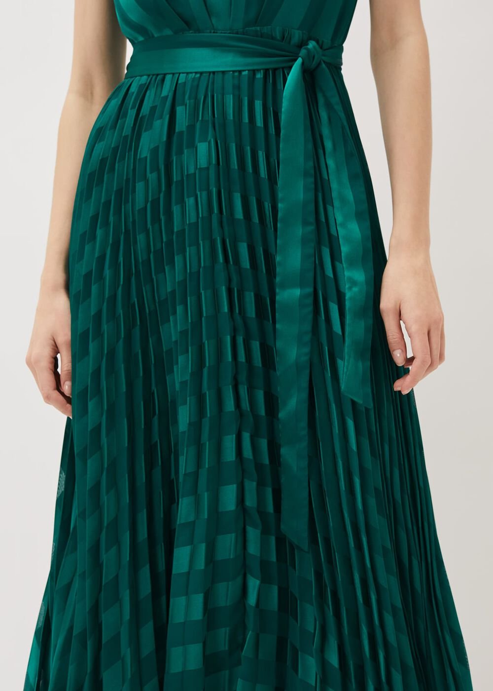 Beverley Stripe Jacquard Midaxi Dress - Jade