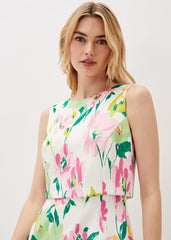 Effie Floral Scuba Dress - Ivory