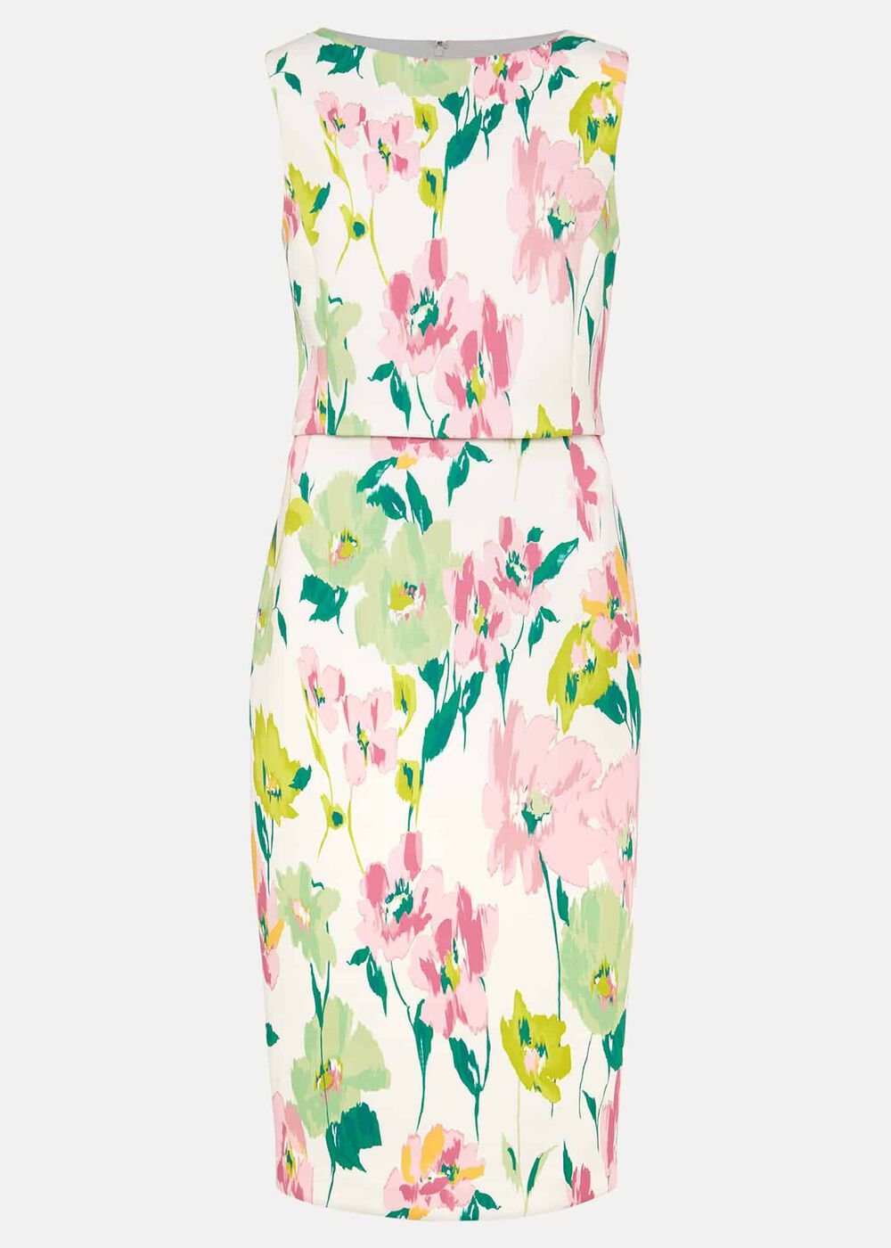 Effie Floral Scuba Dress - Ivory