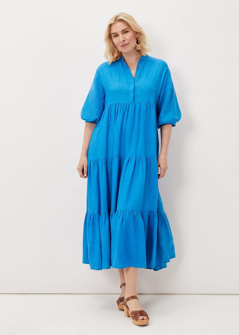 Gracie Tiered Maxi Dress - Azure Blue