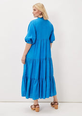 Gracie Tiered Maxi Dress - Azure Blue
