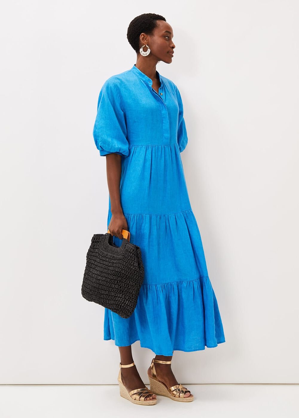 Gracie Tiered Maxi Dress - Azure Blue