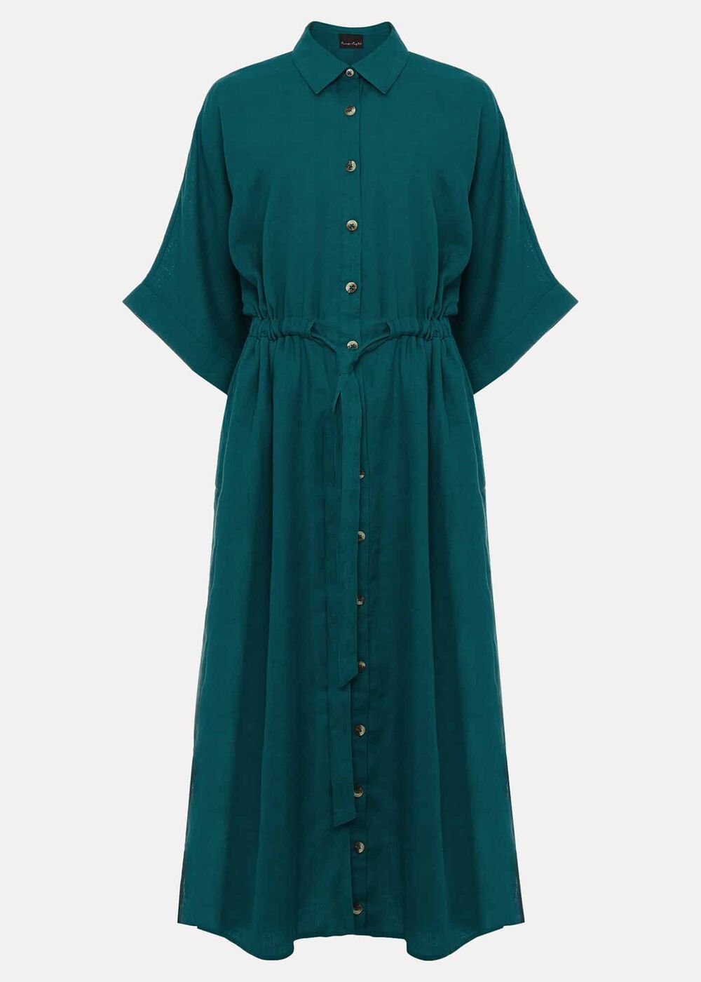 Marlene Tie Shirt Dress - Jade